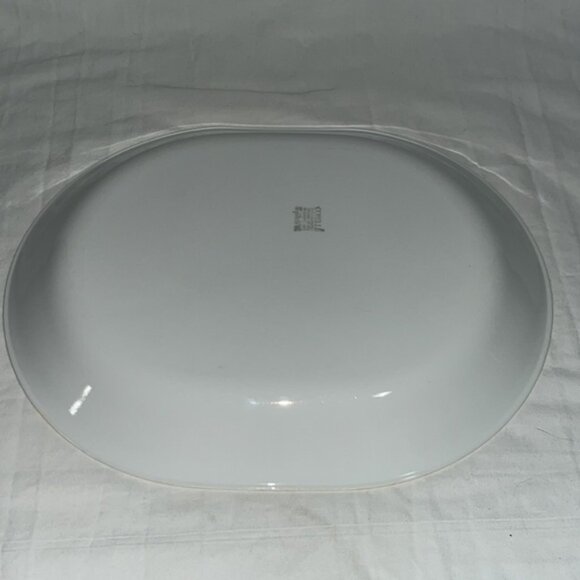 Corelle by Corning 12" Oval Serving Platter White with Green Band - Picture 5 of 5